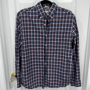 J Crew Mens shirt. Blue and red plaid. Classic size M
